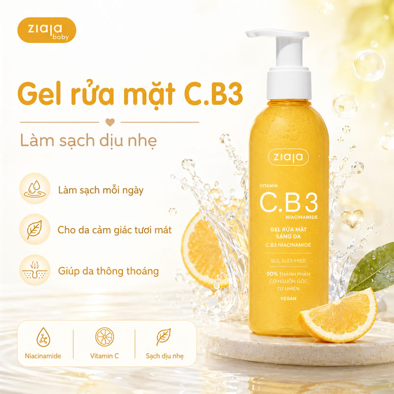 Gel rửa mặt sáng da C.B3 Niacinamide