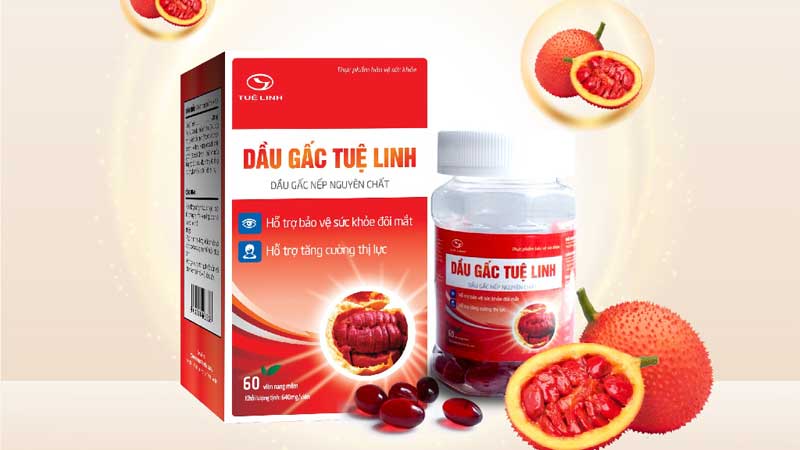 thuc pham chuc nang bo mat 10 Viên uống Dầu Gấc Tuệ Linh