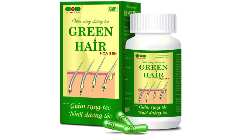 thuc pham chuc nang dung cho toc 1 Viên uống Green Hair Hoa Sen