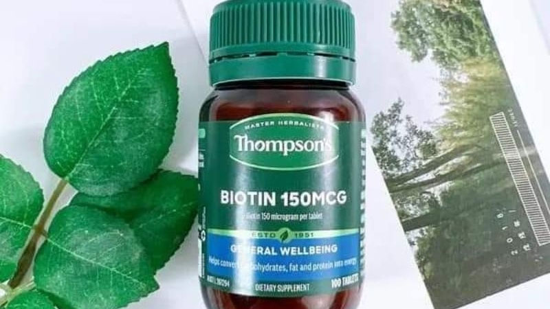 thuc pham chuc nang dung cho toc 5 Thompson’s Biotin 150 mcg